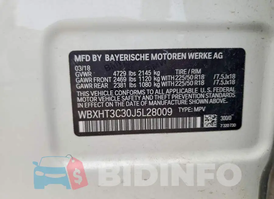 WBXHT3C30J5L28009 Photo# 12