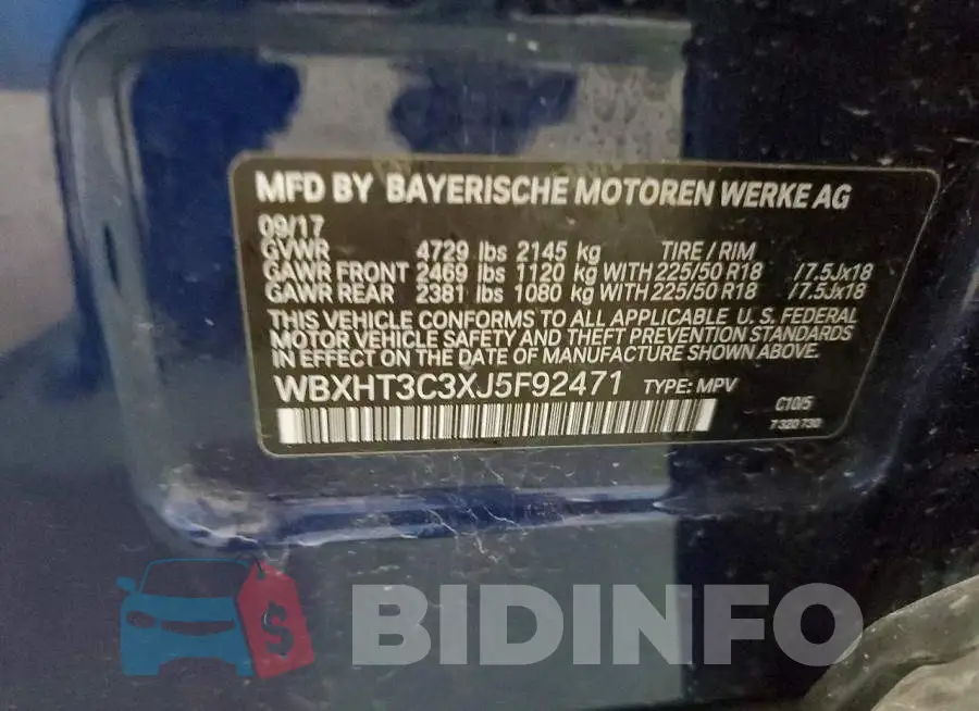 WBXHT3C3XJ5F92471 Photo# 13