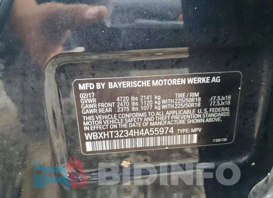 WBXHT3Z34H4A55974 Photo# 13