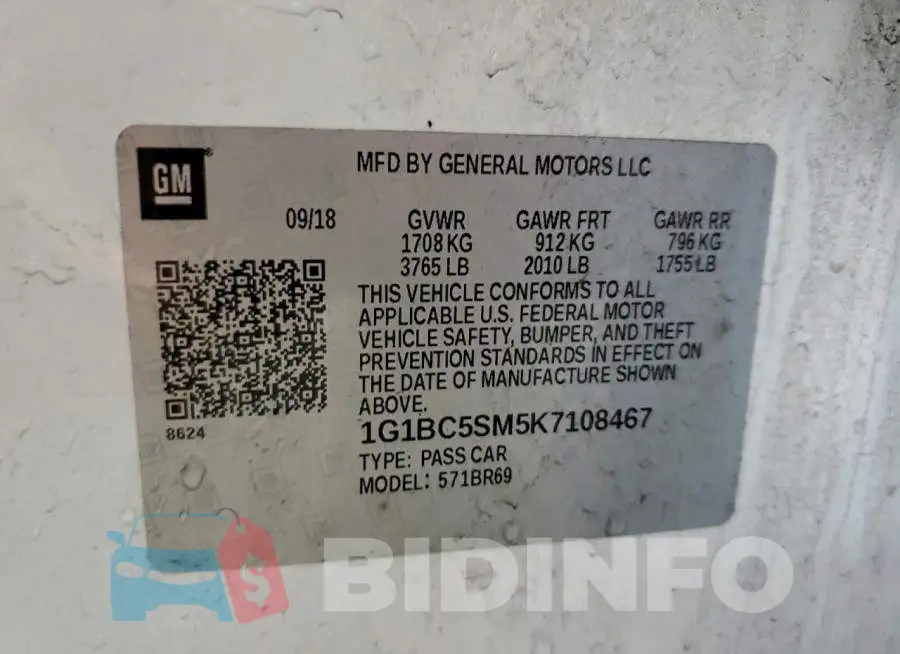 1G1BC5SM5K7108467 Photo# 12