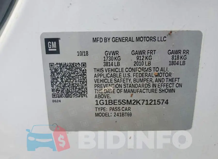 1G1BE5SM2K7121574 Photo# 12