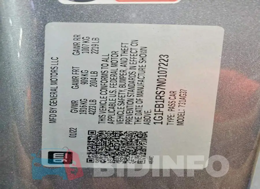 1G1FB1RS7N0107223 Photo# 13