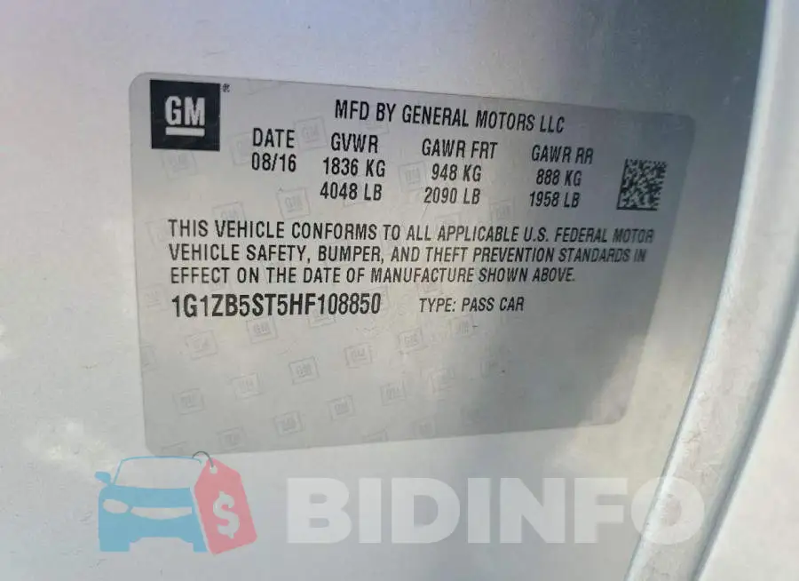 1G1ZB5ST5HF108850 Photo# 12