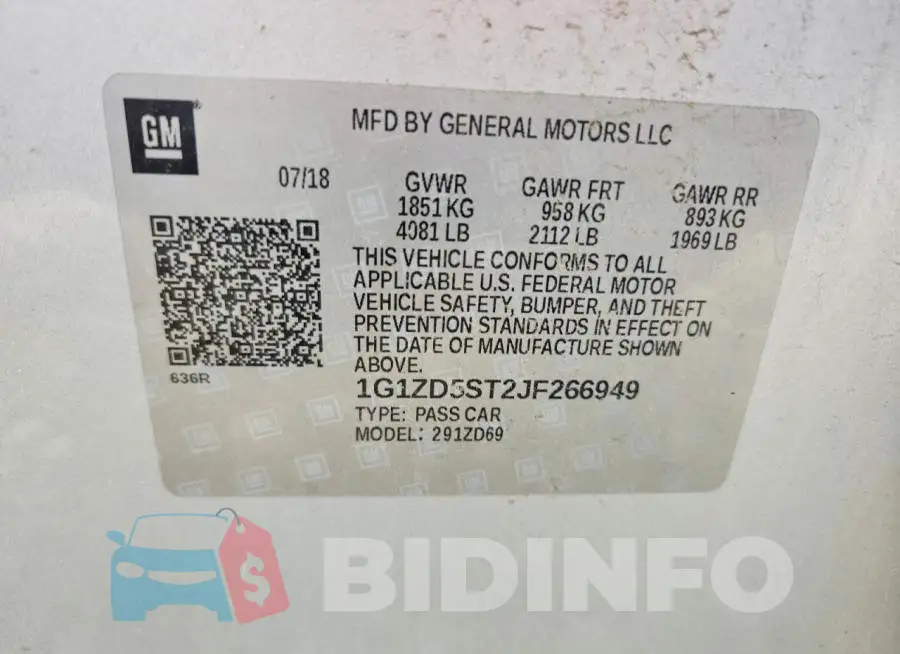1G1ZD5ST2JF266949 Photo# 12