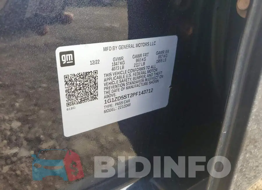 1G1ZD5ST2PF143712 Photo# 12