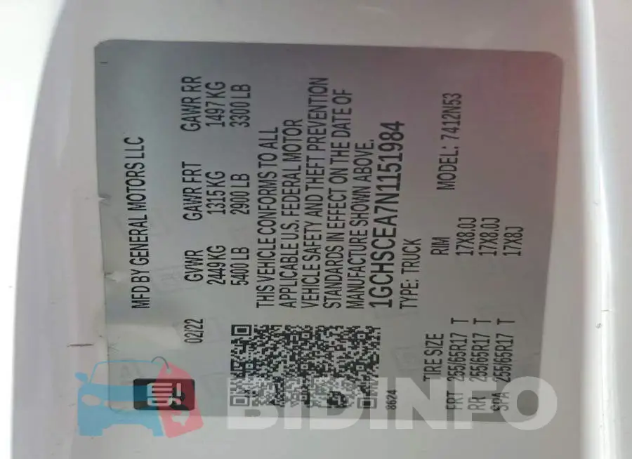 1GCHSCEA7N1151984 Photo# 12
