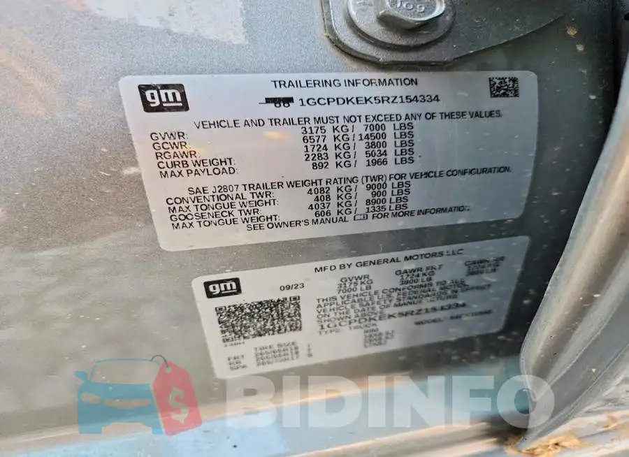 1GCPDKEK5RZ154334 Photo# 12