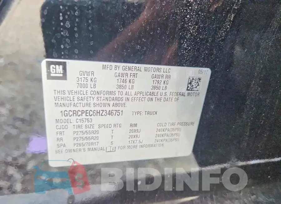 1GCRCPEC6HZ346751 Photo# 12