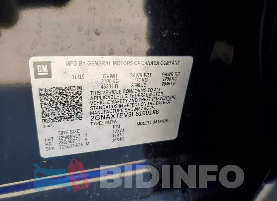 2GNAXTEV3L6160186 Photo# 12