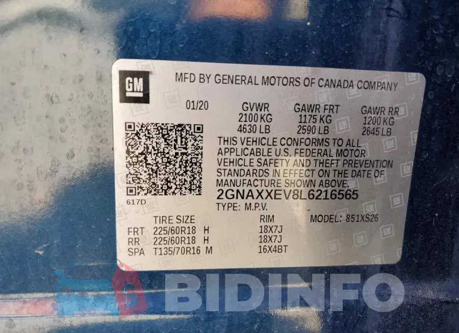 2GNAXXEV8L6216565 Photo# 13