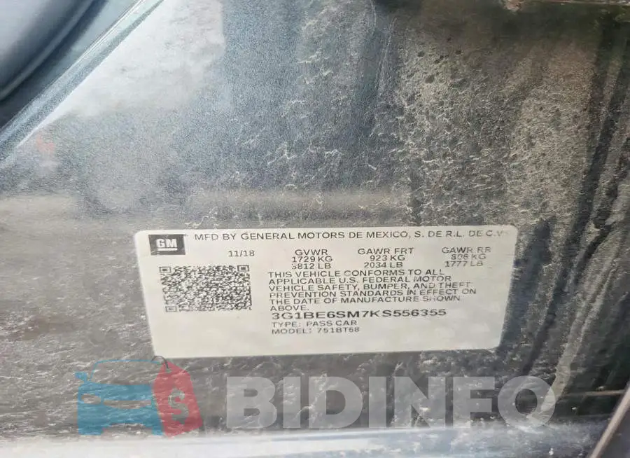 3G1BE6SM7KS556355 Photo# 13