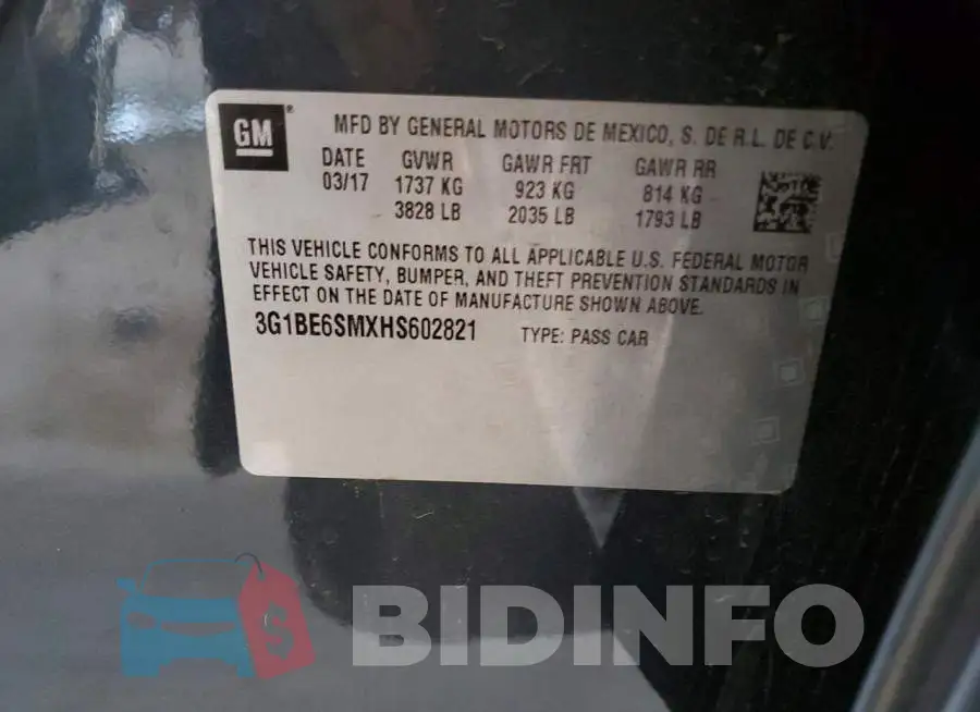 3G1BE6SMXHS602821 Photo# 12