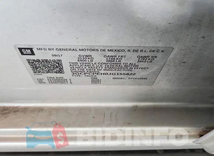 3GCPCPEH0JG155822 Photo# 12
