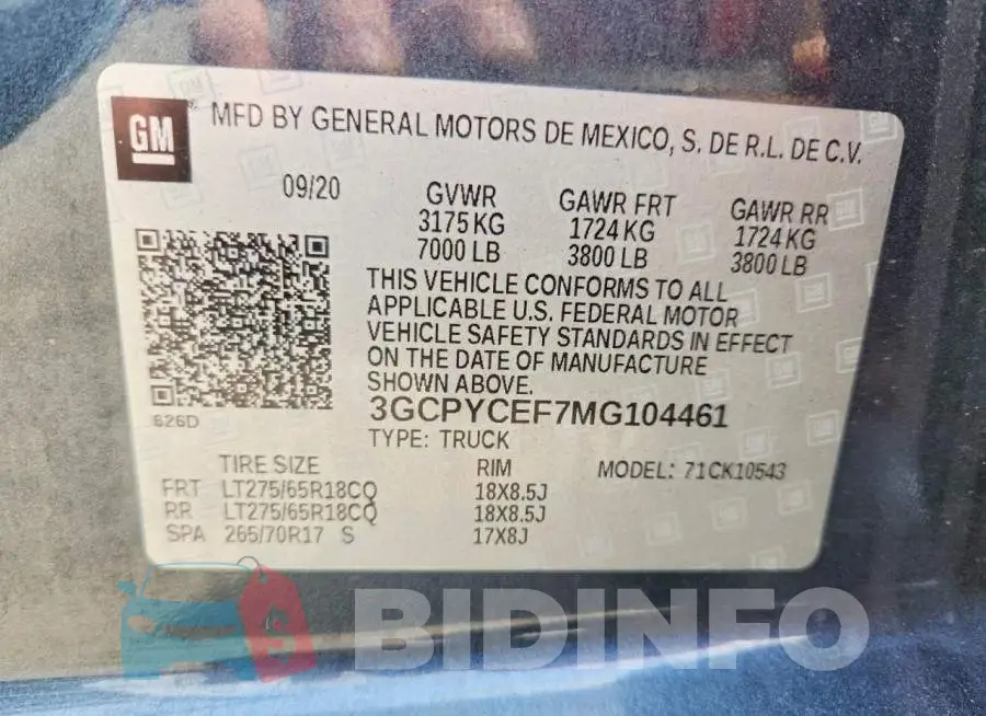 3GCPYCEF7MG104461 Photo# 13