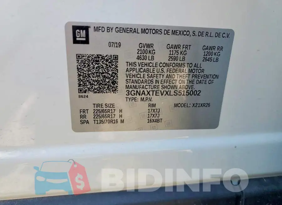 3GNAXTEVXLS515002 Photo# 13