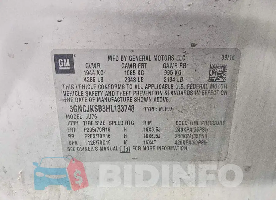 3GNCJKSB3HL133748 Photo# 13