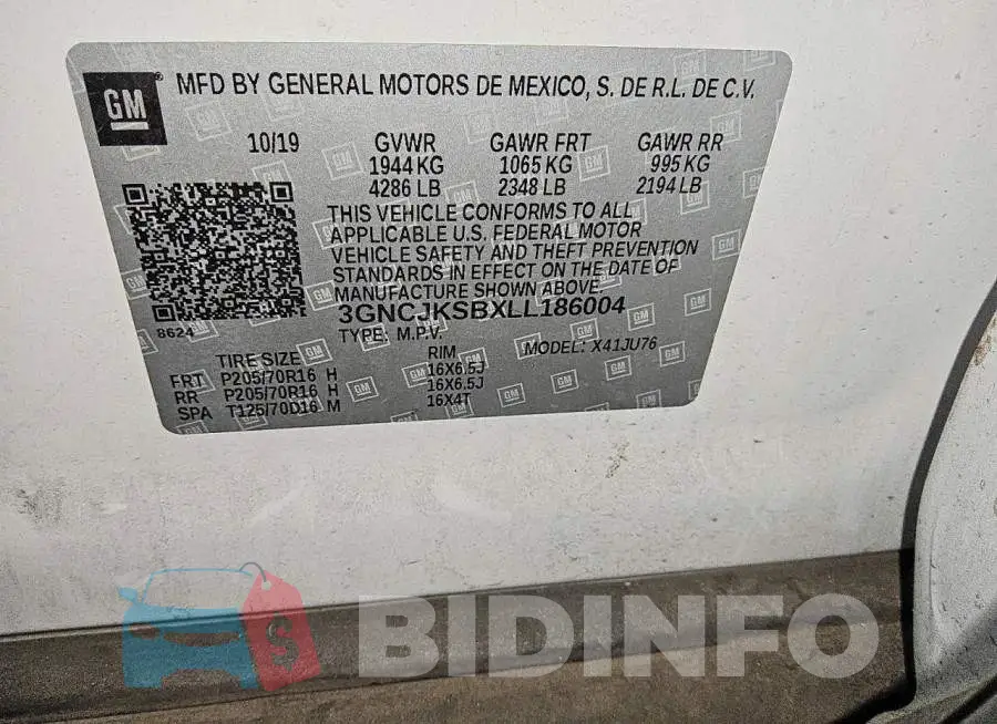 3GNCJKSBXLL186004 Photo# 13