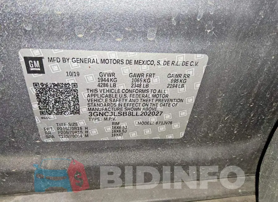 3GNCJLSB8LL202027 Photo# 13