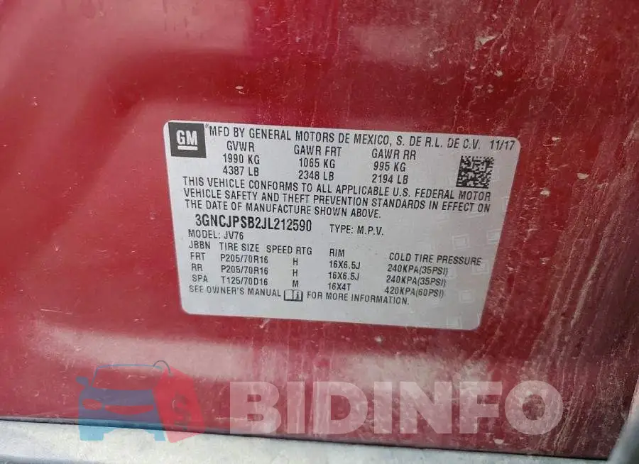 3GNCJPSB2JL212590 Photo# 13