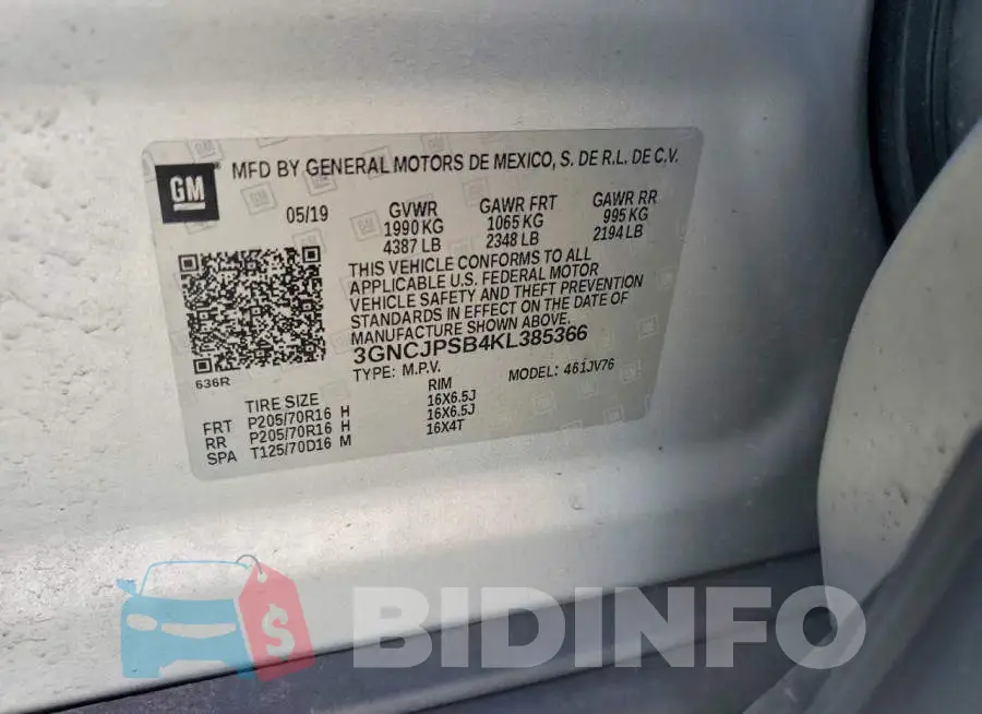 3GNCJPSB4KL385366 Photo# 13