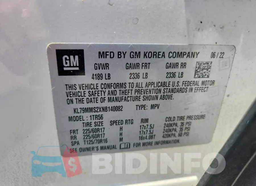 KL79MMS2XNB140082 Photo# 14