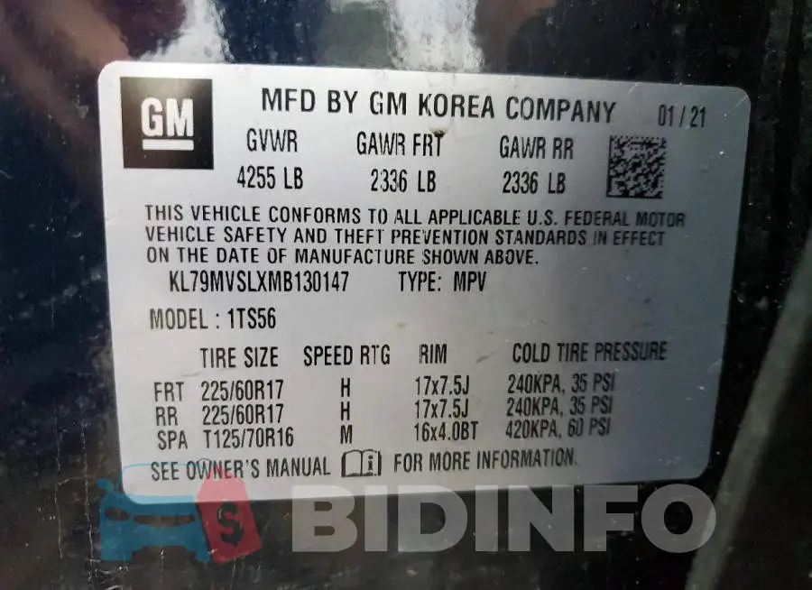 KL79MVSLXMB130147 Photo# 14