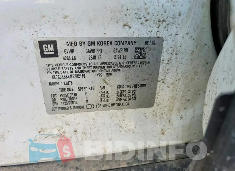 KL7CJKSBXMB302116 Photo# 13