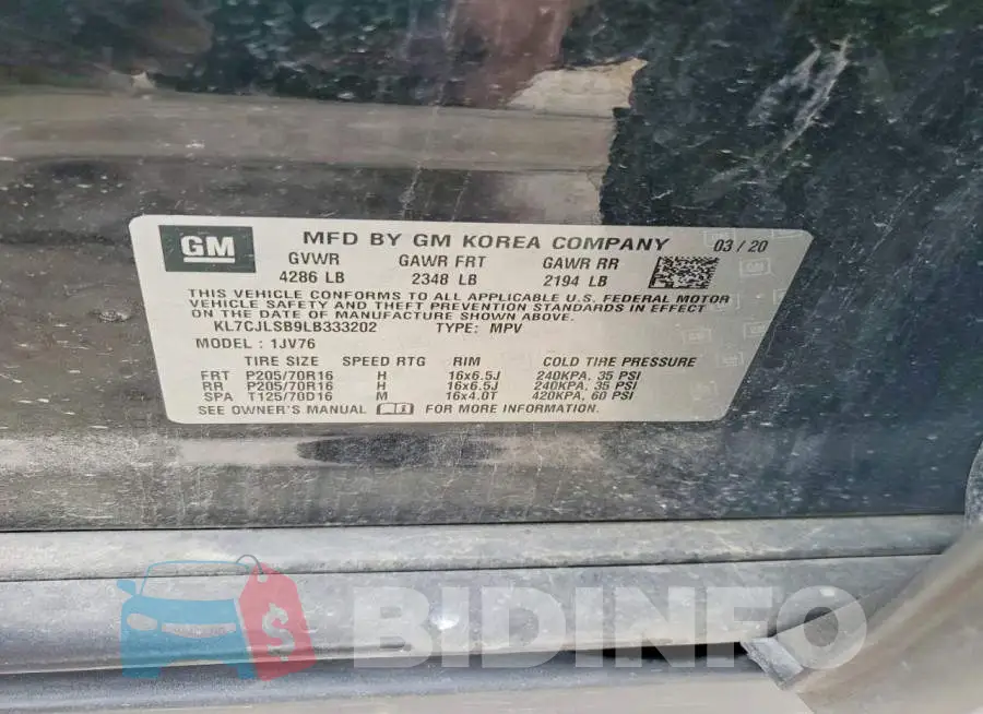 KL7CJLSB9LB333202 Photo# 12