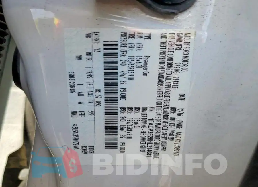 1FADP3E28HL214081 Photo# 12