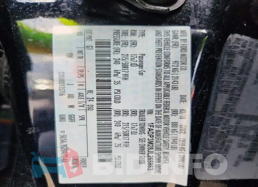 1FADP3M28JL265863 Photo# 13