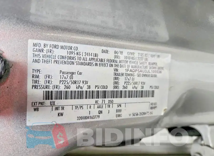 1FADP5AU3JL105536 Photo# 13