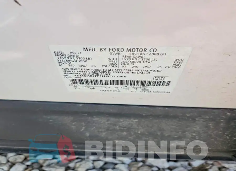 1FM5K8HT1HGD73365 Photo# 13