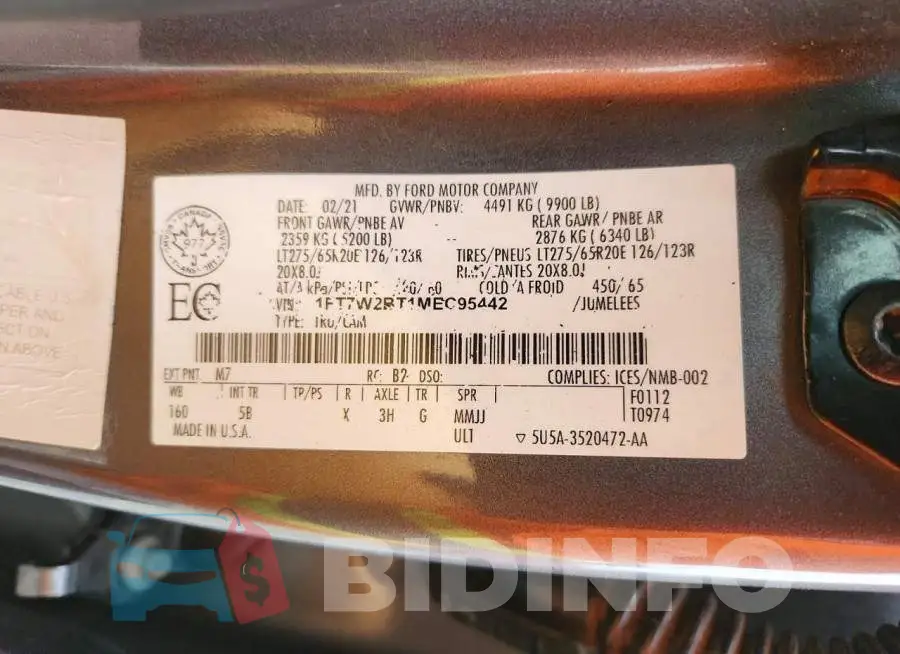 1FT7W2BT1MEC95442 Photo# 12