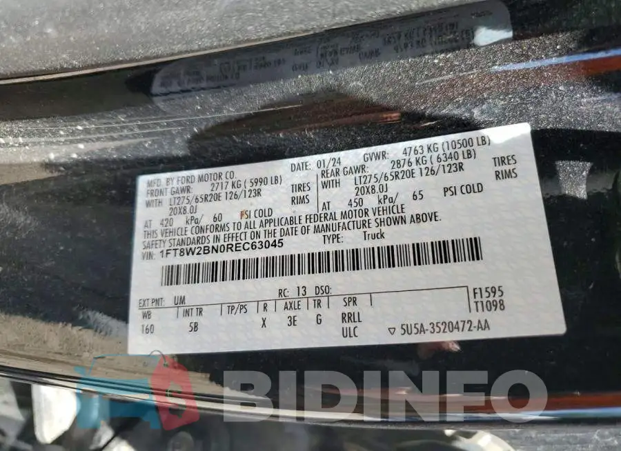1FT8W2BN0REC63045 Photo# 13