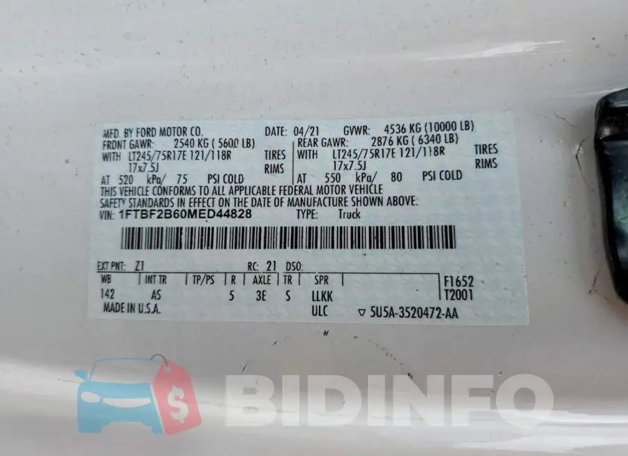 1FTBF2B60MED44828 Photo# 13