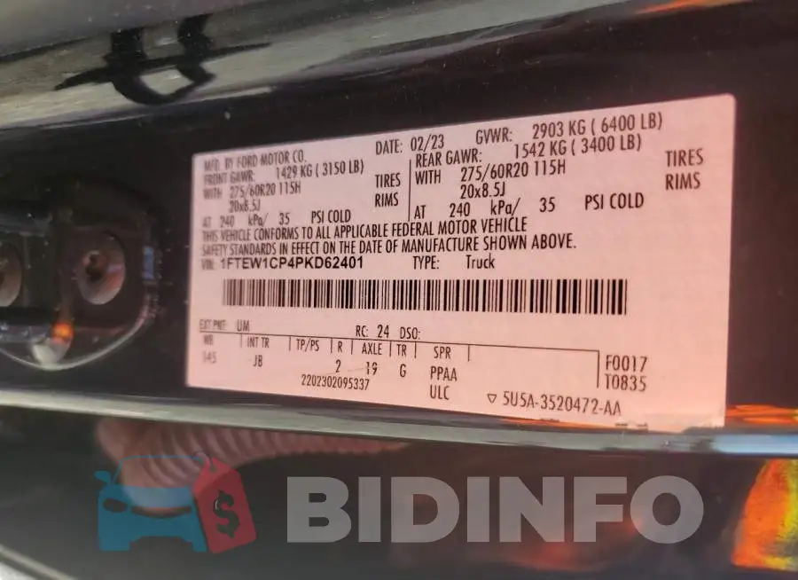 1FTEW1CP4PKD62401 Photo# 12