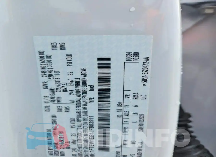 1FTEW1EB1JFB83511 Photo# 12