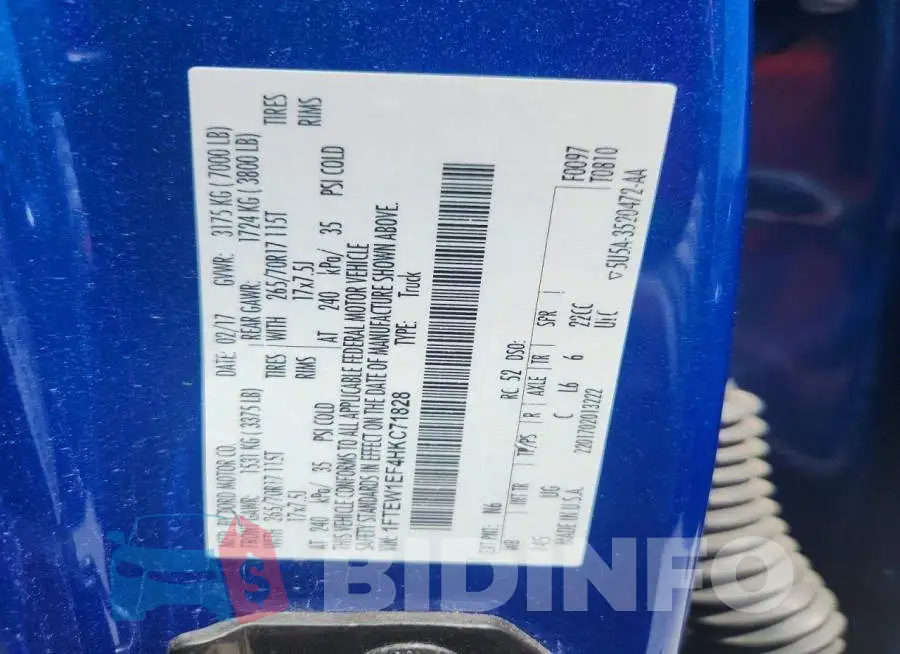 1FTEW1EF4HKC71828 Photo# 12