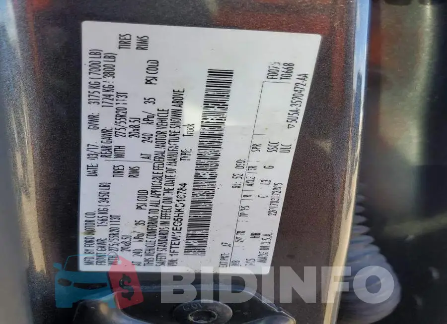 1FTEW1EG5HKD16784 Photo# 12
