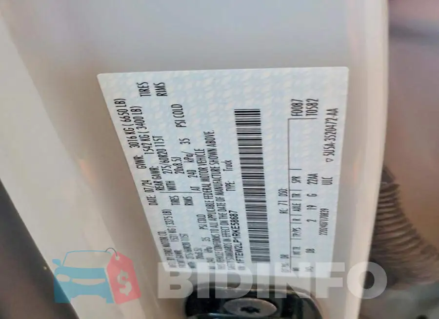 1FTEW2LP1RKE58687 Photo# 13