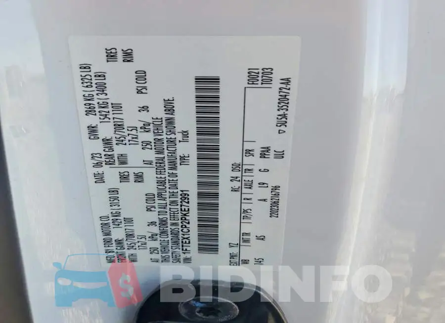 1FTEX1CP2PKE72991 Photo# 12