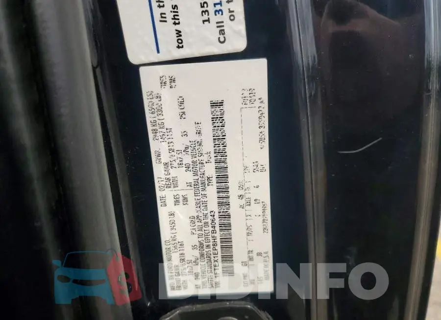 1FTEX1EP8HFB40643 Photo# 12
