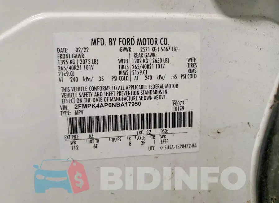 2FMPK4AP6NBA17950 Photo# 13