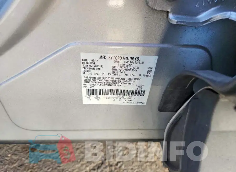 2FMPK4G97HBC57229 Photo# 13