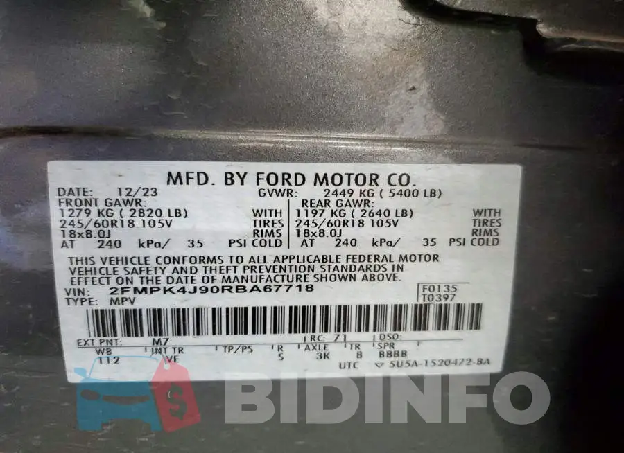 2FMPK4J90RBA67718 Photo# 13