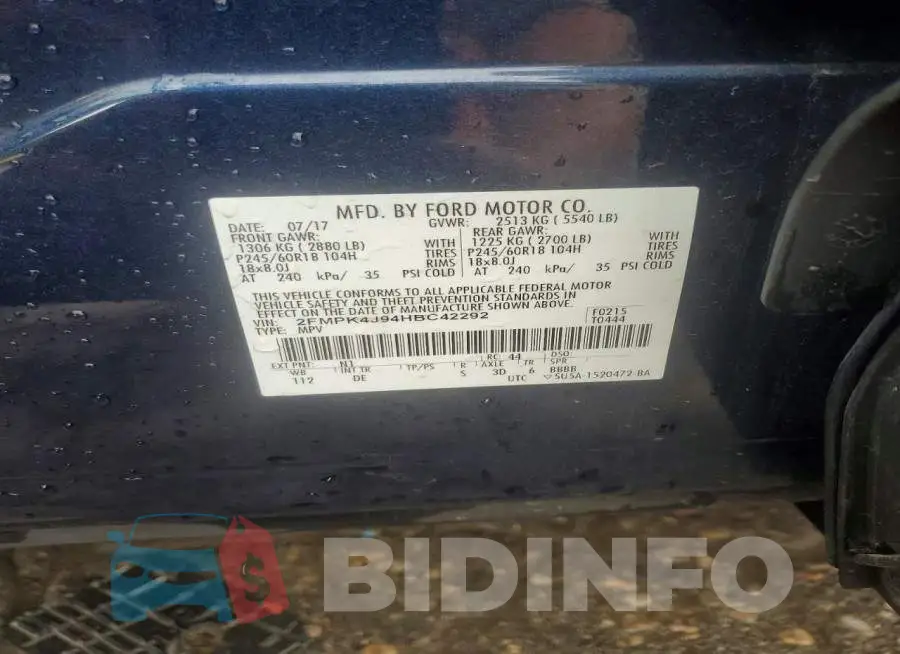 2FMPK4J94HBC42292 Photo# 13
