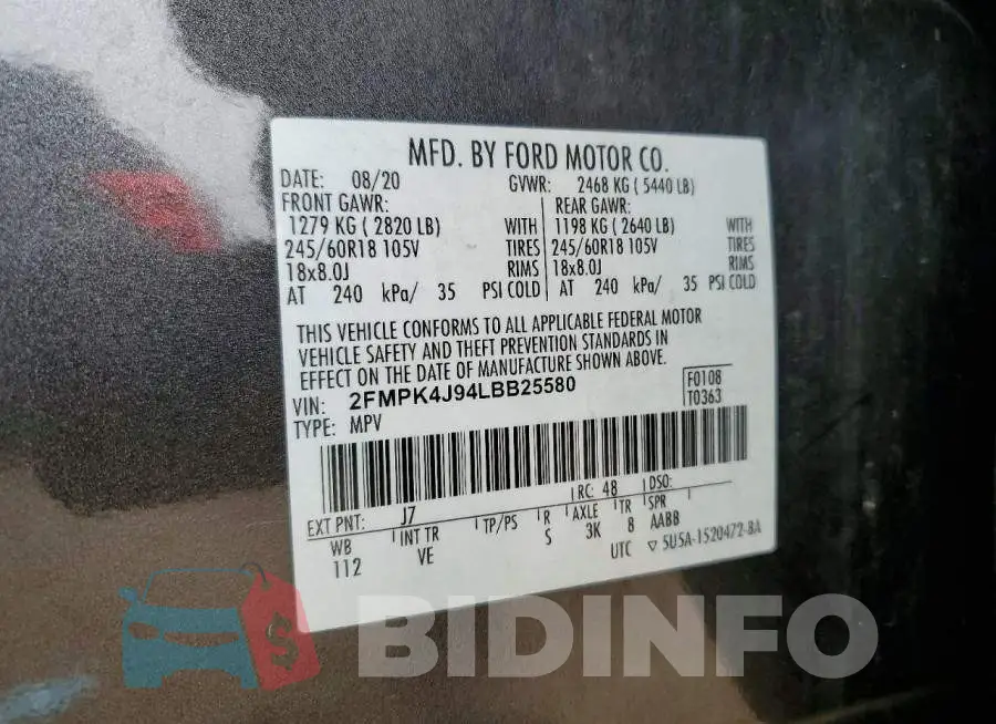 2FMPK4J94LBB25580 Photo# 13