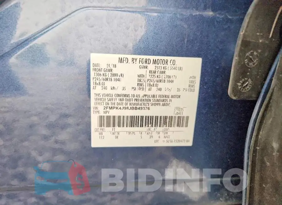 2FMPK4J98JBB49376 Photo# 13