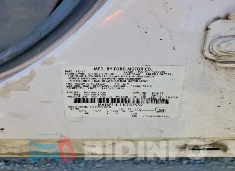 MAJ6P1UL1JC181552 Photo# 12