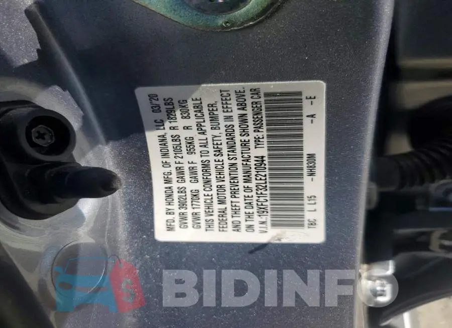 19XFC1F32LE210944 Photo# 12